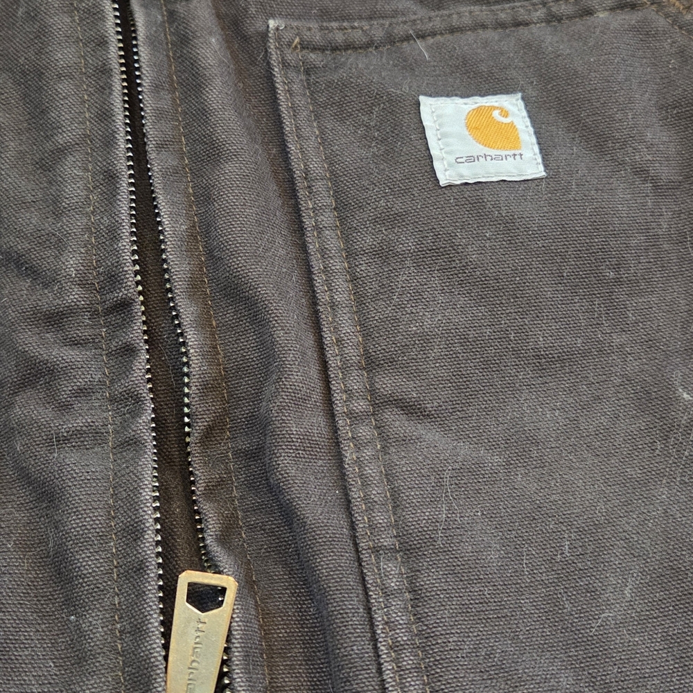 Carhartt Brown Canvas Vest with Gold Logo - Picture 2 of 5